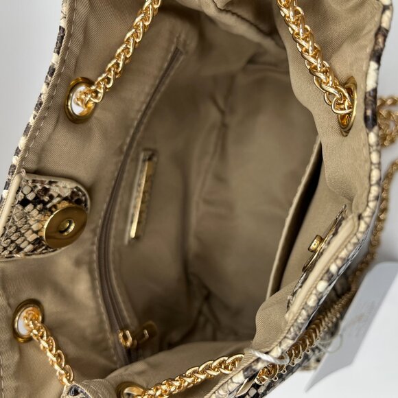 MMS Design Studio Snake Python Style‎ Purse Mini Party Formal Chain Strap NEW - Picture 4 of 5